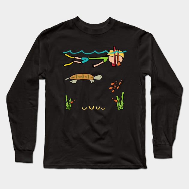 Snorkeling Long Sleeve T-Shirt by Mark Ewbie